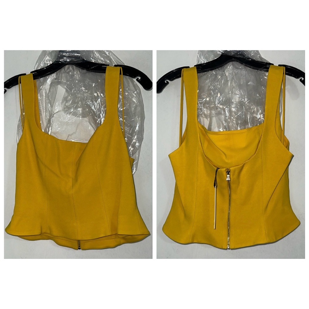 Alice + Olivia Vera Yellow Cropped Tank Top - Picture 7 of 11